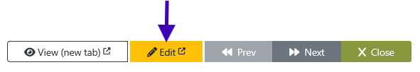 Close up of the yellow edit button on the Observation Details modal